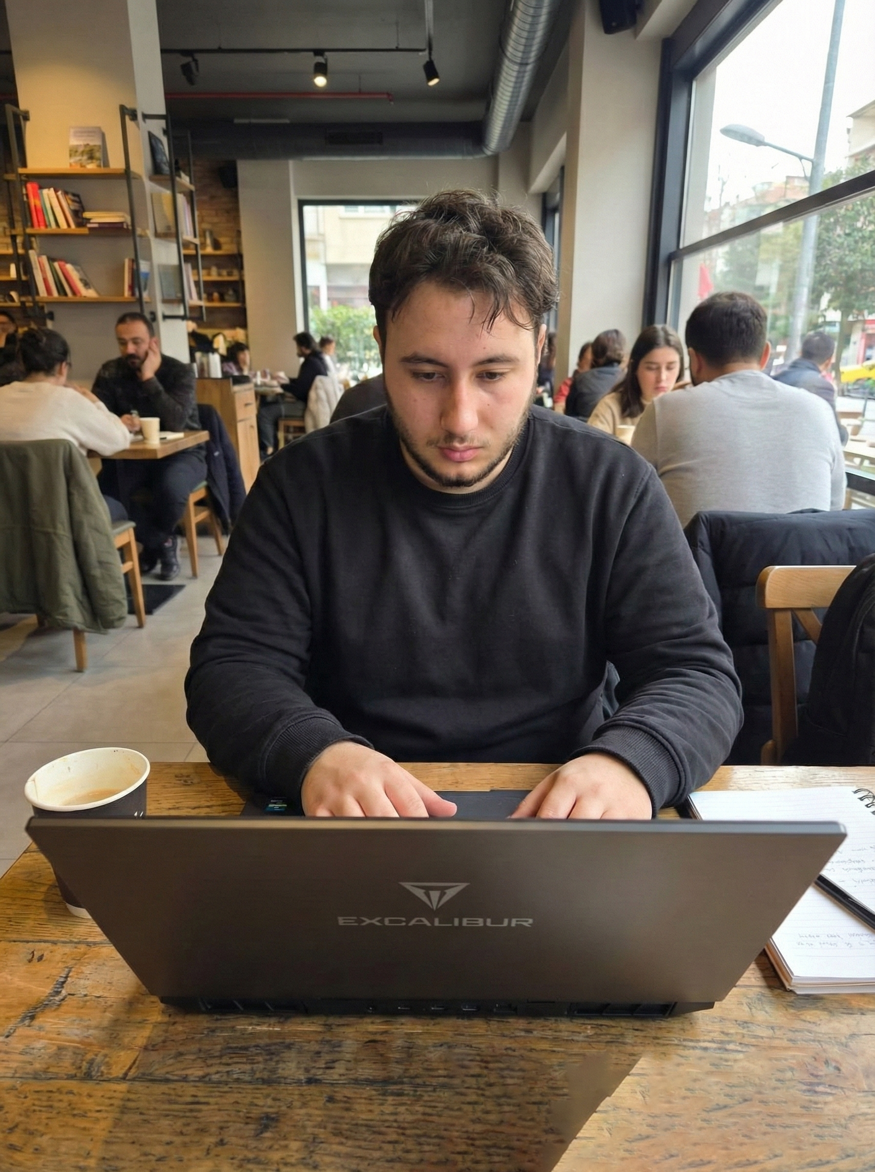 Can working on a laptop